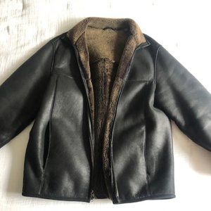 Leather and Shearling Men's Coat | Size M